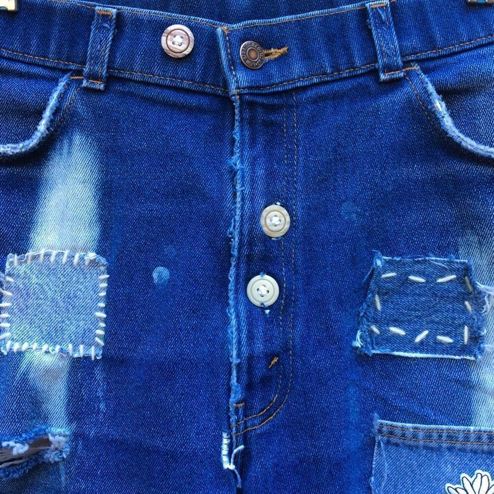 VINTAGE LEVI’S DISTRESSED PRAIRIE JEANS! SZ L - Picture 4 of 12